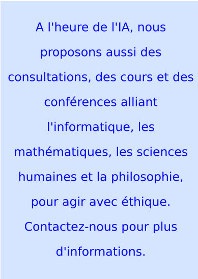 Conférences et cours alliant la philosophie et les sciences pour traiter le sujet de l'IA